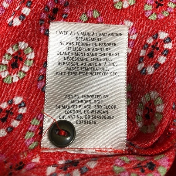 MAEVE Vicki Sleeveless shirt dress red Asymmetrical hem Size 4 - Picture 5 of 5